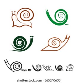 Snails set. Collection of vector icons. 