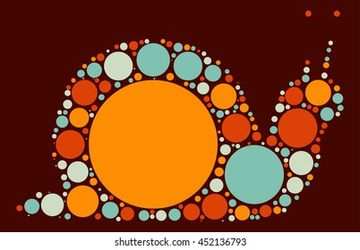 snails shape vector design by color point