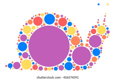 snails shape vector design by color point