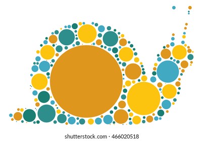snails shape vector design by color point