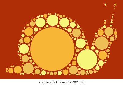 snails shape vector design by color point