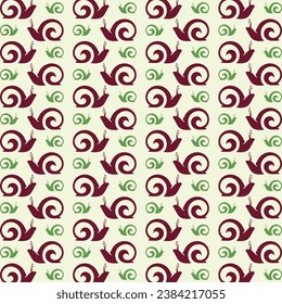 Snails trendy design colorful seamless pattern beautiful vector illustration background