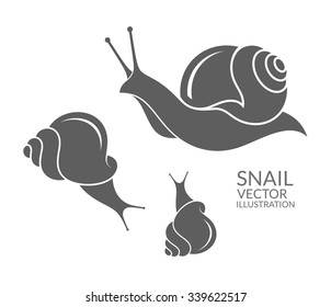 Snails. Vector illustration. Abstract snails on white background