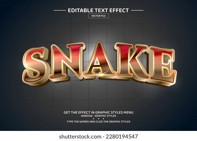 Snake 3D editable text effect template