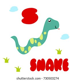 snake alphabet for education. vector cartoon illustration