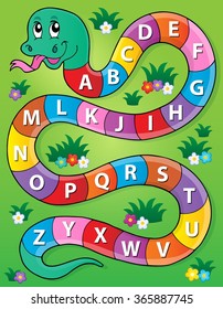 Snake with alphabet theme image 2 - eps10 vector illustration.