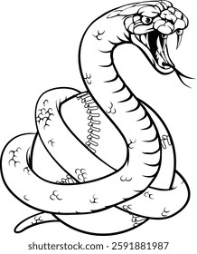 A snake animal baseball or softball sports team cartoon mascot