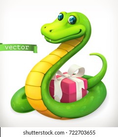 Snake, animal in the Chinese zodiac, Chinese calendar. 3d vector icon