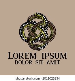 snake animal design logo vector