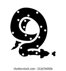 snake animal glyph icon vector. snake animal sign. isolated contour symbol black illustration