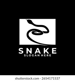 As inspirações do projeto do logotipo do animal da serpente. Modelo de vetor de logotipo de silhueta de cobra