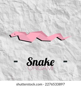Snake Animal paper origami vector design
