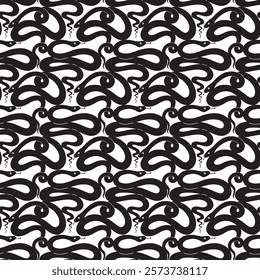 Snake animal seamless pattern. Vector ornament with snakes in vintage style