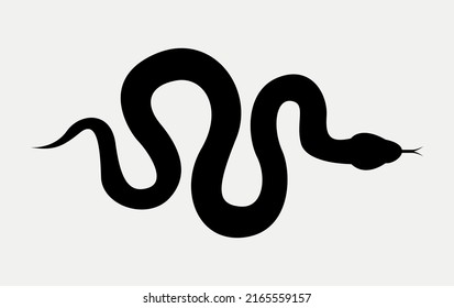 Snake Animal Silhouette, Venomous Carnivorous Reptile Logo Vector Illustration. 