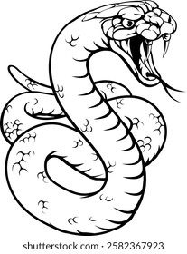 A snake animal sport team cartoon mascot
