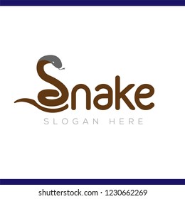 Snake animal text logotype vector template