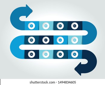 Snake arrow infographic, template, diagram, chart, timeline. Vector design.