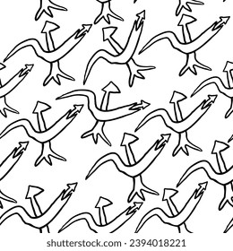 snake arrow seamless pattern in vector. background wallpaper in doodle style. graphics for application sites for layout and printing of texts and images
