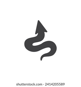 Snake arrow vector icon. filled flat sign for mobile concept and web design. Whimsical Arrow glyph icon. Symbol, logo illustration. Vector graphics