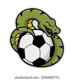 ilustração do logotipo do mascote da cobra e da bola 