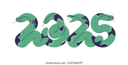 Snake banner template symbol of the new year 2025. Merry Christmas