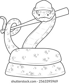 Snake Baseball Baseball bat Animal Vector Graphic Art Illustration