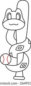 Snake Baseball Baseball bat Animal Vector Graphic Art Illustration
