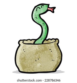 snake in basket cartoon