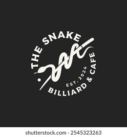 Snake billiard logo design template