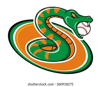 snake bite ball character illustration logo icon vector