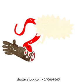 snake biting arm retro cartoon