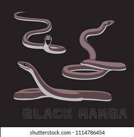 Snake Black Mamba Cartoon Vector Illustration