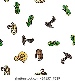 snake black serpent viper cobra vector seamless pattern thin line illustration