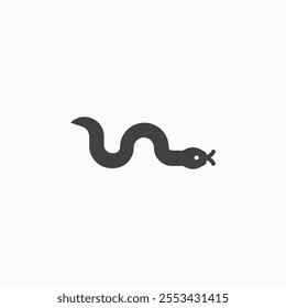 Snake black solid vecor icon