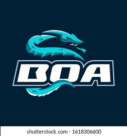 Snake Boa Viper Sports Logo Vector 