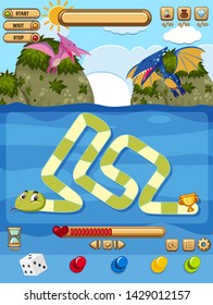 A snake board game template illustration