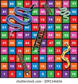 Snake Board Game Vector Art Illustration Stock Vector (Royalty Free ...