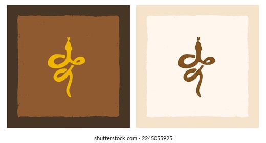 Snake boho illustration rough sketch mystical
