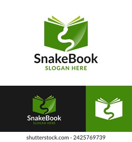 snake book concept logo design vector illustration