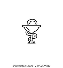 Snake and bowl pharmacy icon vector. EPS 10 editable vector