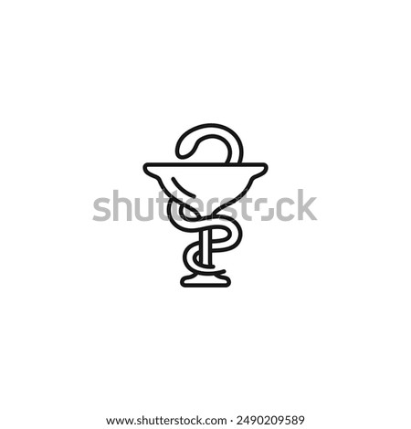 Snake and bowl pharmacy icon vector. EPS 10 editable vector