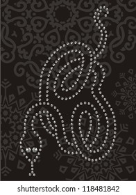 Snake from brilliant stones (abstract vector art illustration). 2013 new year.