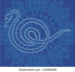 Snake from brilliant stones (abstract vector art illustration). 2013 new year.