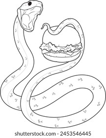Snake Burger Tier Vektorgrafik Grafik Illustration