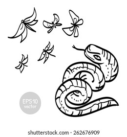 snake butterflies and dragonflies