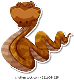 Snake cartoon character on white background illustration