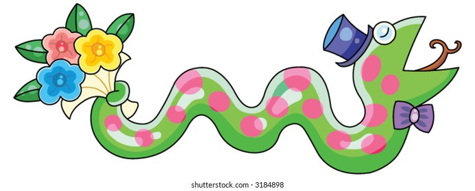 A snake cartoon illustration.