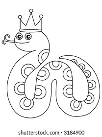 A snake cartoon illustration.