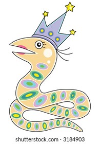 A snake cartoon illustration.