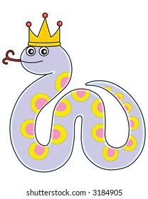 A snake cartoon illustration.